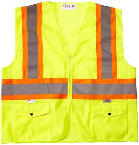 Xtreme Visibility SV93355MZ Value Class 3 Dot Zip Vest, Yellow Mesh, Small