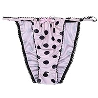 iEFiEL Mens Sissy Bow Special Night Tanga Briefs Strings Bikini Underwear Pink L