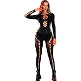 EHSUYAB Sexy Women Fishnet Bodysuit, Seamless Lace Jumpsuit Full Mesh Body Stocking, Rave Club Exotic Dancer Outfits Festival