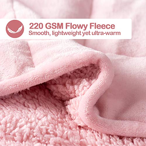 Uttermara Sherpa Fleece Weighted Blanket 15 lbs for Adult, Unicolor