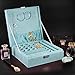 MALEDEN Jewelry Box, 2 Layers Lint Jewelry Organizer Case for Necklaces, Earrings, Bracelets and Rings Display, Large Capacity with Lock