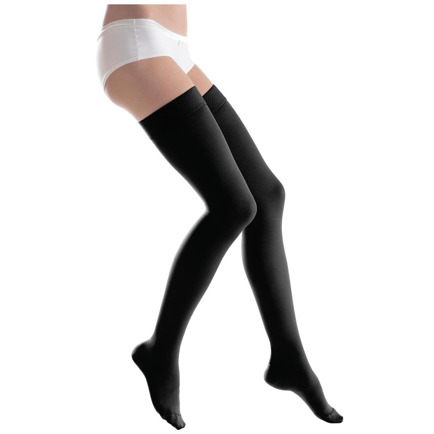 Medical Compression Thigh-High Stockings Closed Toe with Silicone Band – Varicose Veins, Edema & Tired Legs Relief