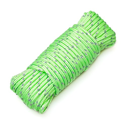 YakGear Anchoring Nylon Rope (Green (Reflective), 30 Feet)
