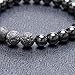 Bivei Hematite Healing Stone Therapy Lava Rock Stone Bead Essential Oil Diffuser Bracelet Pain Relief-Pack of 6