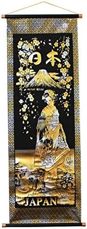 日本のお土産 ペナント掛け軸 中 金色 Hanging 新着 Fujihime 富士姫 M Scroll G