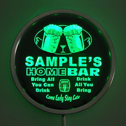 rs-p-tm-c Name Personalized Custom Home Bar Beer Round LED Sign 10" Diameter Multicolor with Remote Control