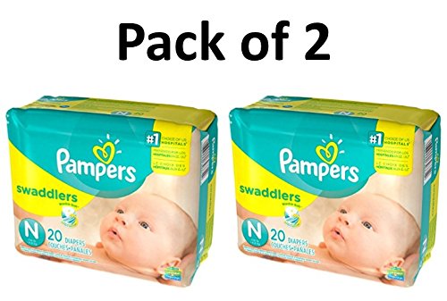 Pampers Swaddlers Diapers, Size Newborn, 20 Count Pack of 2 (Total of 40 Pampers)