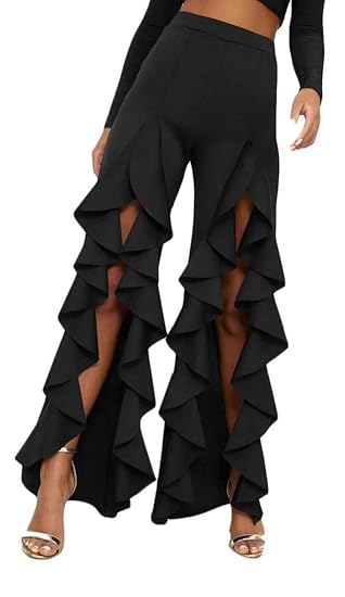 flared pants with side slits