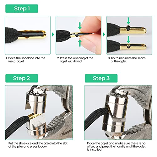 Dianman Heavy Duty Aglet Crimping Tool Shoelace Aglets Tool for Repair