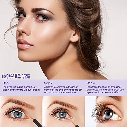 Eyelash Growth Enhancer, Yovanpur Lavish Lash Eyelash And Eyebrows Growth Enhancing Booster Serum Thickener, With Biotin Natural Growth Peptides To Grow Longer, Thicker Vegan Lashes and Eyebrows, FDA - Thumbnail 4