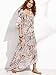 Milumia Women's Boho Split Tie-Waist Vintage Print Maxi Dress (X-Large, Grey-Pink)