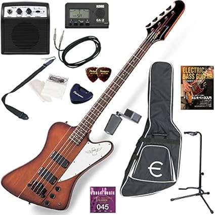 Amazon Epiphone エレキベース 初心者 入門 ギブソン サンダーバード のエピフォン版 ミニアンプが入ったお手軽13点セット Thunderbird Iv ベースセット 楽器