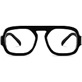 YMRFW Aviator Blue Light Blocking Glasses for Women Men Square Flat Top Computer TV Eyeglasses Anti Eyestrain