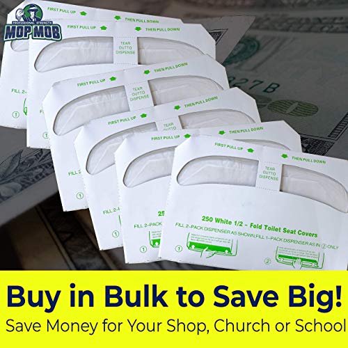 Biodegradable Half-Fold Toilet Seat Covers 250 Pk. Self-Flushing, Disposable Potty Papers Keep Toilets Clean and Family Healthy. Sanitary Paper Safety Covers for Commercial, Home, Travel and Kids Use - Thumbnail 6