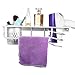 Kioos Aluminum Wall Mounted Hair Dryer Holder, Blow Dryer Brush Rack, Hanging Bathroom Shelves with Towel Bar Hooks 1 Cup