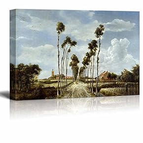 The Avenue at Middelharnis by Meindert Hobbema Giclee Canvas Prints Wrapped Gallery Wall Art | Stretched and Framed Ready to Hang - 12" x 18"