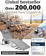 KingCamp Oversize Padded Sun Lounger 200x68 cm 5-Position Backrest Heavy Duty view 11