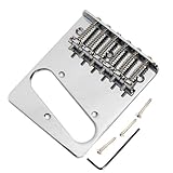 Kmise A0026 BY-04 6 Saddle Bridge Chrome for Fender Tele Guitar Replacement