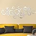 HOODDEAL Acrylic Mirror Style Removable Decal Vinyl Art Wall Sticker Home Decor (48 PCS, Silver)