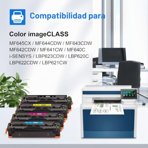 myCartridge CRG-054H 054H Toner Compatible for Canon 054 054H for Canon i-SENSYS MF641CW MF643CDW MF645CX(Black/Cyan/Yellow/Magenta)