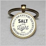Medium Salt and Light Pendant Christian Keychain Christian Jewelry Scripture Pendant Inspirational Gift