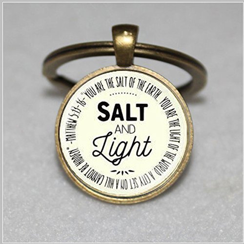 Medium Salt and Light Pendant Christian Keychain Christian Jewelry Scripture Pendant Inspirational Gift