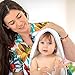 CradleMii Baby Bath Hooded Towel & 2 Washcloth Set | 100% Organic Premium Bamboo Fiber | Antibacterial Hypoallergenic Absorbent Soft & Warm | for Boy Girl Newborn Infant & Toddler | Baby Shower Gift