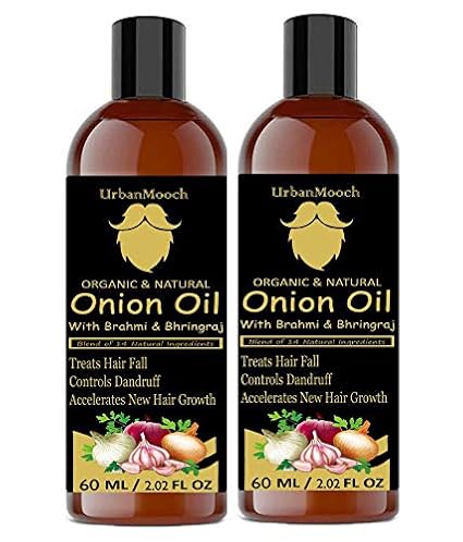 UrbanMooch Organic & Natural Red Onion Herbal Hair Oil With Red Onion Extract 120ml Combo Pack(Each 60ml)