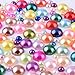 400 pcs DIY Art Mixed Color Half Round Pearl Bead Flat Back 4mm - 8mm Scrapbook for Craft M1-10