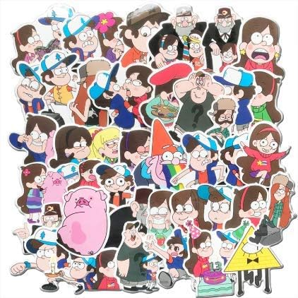 Anime Gravity Falls Sticker for Skateboard Motorcycle Luggage Laptop Decals Waterproof Cute Sticker Toys for Kids Gift 40pcs