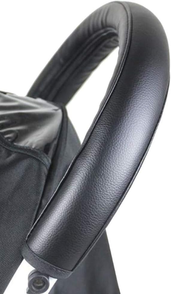 Eizur Baby Stroller Armrest Handle Grips Bar Protective Case Cover PU Leather Waterproof Dust-Proof Pram Accessories (Black)