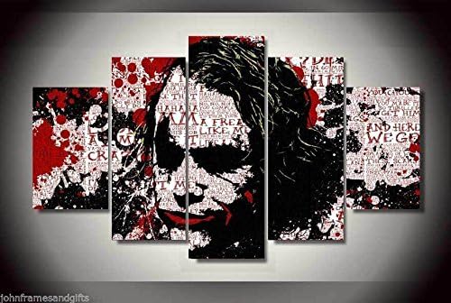 Joker Batman movie print canvas in 5 pieces