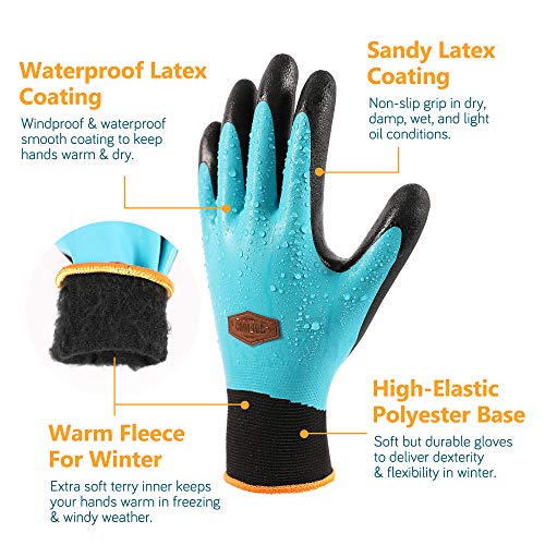 COOLJOB Waterproof Winter Freezer Gloves for Working Gardening