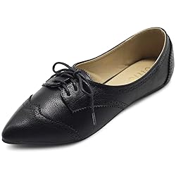 Ollio Womens Ballets Shoes Flats Enamel Pointed Toe