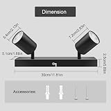 Dehobo Ceiling Light Spotlight Bar Matt Black GU10 2 Way Adjustable view 5