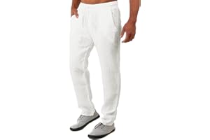 FANARCHER Men’s Lightweight Cotton Linen Pants Casual Trousers Drawstring Yoga Beach Pants with Pockets