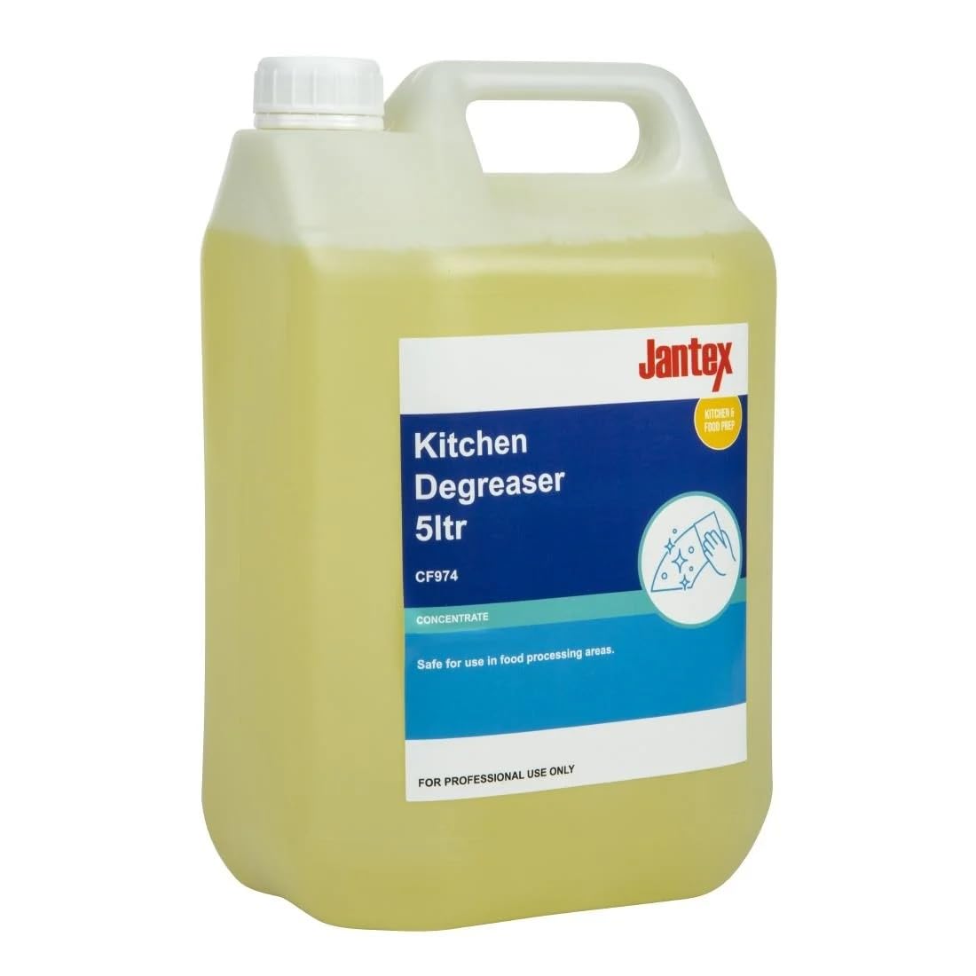 Jantex General Kitchen Degreaser Concentrate 5Ltr - Strong Grease Removal for Commercial Kitchens CF974