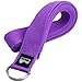 REEHUT Yoga Strap 6ft with Ebook - Durable Polyester Cotton Exercise Straps w/Adjustable D-Ring Buckle for Stretching, General Fitness, Flexibility and Physical Therapy Purple