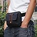Ibagbar Small Fashion Multifunction Vintage Canvas Waist Bag Fanny Pack Running Pack Outdoor Bag Sporting Bag Cycling Leisure Bag with Detachable Belt for Men and Women Black