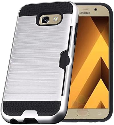 Samsung Galaxy A5 (2017) Case, EvaTech Slim Wallet for A5 2017 Secret ID Card Slot Dual Layer Protective Hard Shell Soft TPU Rugged Bumper Armor Tough Case for Samsung Galaxy A5 (2017) (Silver)