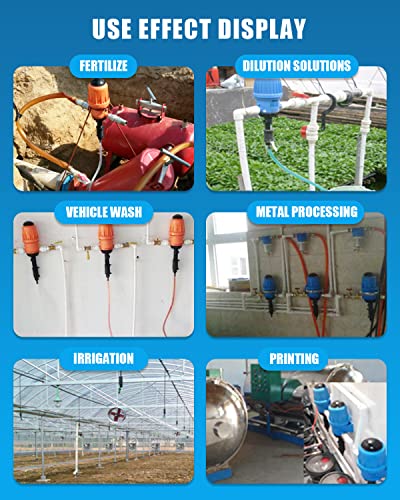 NEWTRY 0.4% ~ 4% Fertilizer Dispenser, Chemical Fertilizer Injector, Fertilizer Injector Adjustable Water Dispenser Liquid Chemical Doser 4.4~660.43 Gallons/H