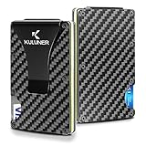 Carbon Fiber Wallet - Money Clip Front Pocket Wallet - Slim Minimalist Wallet RFID Blocking- Credit Card Holder for Men and Women Business Card Holder RFID Wallet Metal Wallet