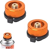 2PCS Butane Fuel Canister Adapter Butane Canister Nozzle Input Camping Stove Adapter Golden Camp Fuel Refill Adapter Propane 