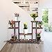 Yaheetech 4-Layer Wooden Flower Stands Rolling Flower Plant Display Shelf Storage Rack Ladder Stand Rack Corner Plant Stand Living Room Balcony Patio Yard Outdoor Indoor Ample 12 Pots Brownthumb 2