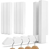 SAAEH SWWH 2 Pack Clothes Drying Rack Wall Mounted,Space Saver Wood Wall Mounted Folding Clothes Hanger Rack for Laundry Room,Bathrooms,Closet Storage Organization,Easy to Install