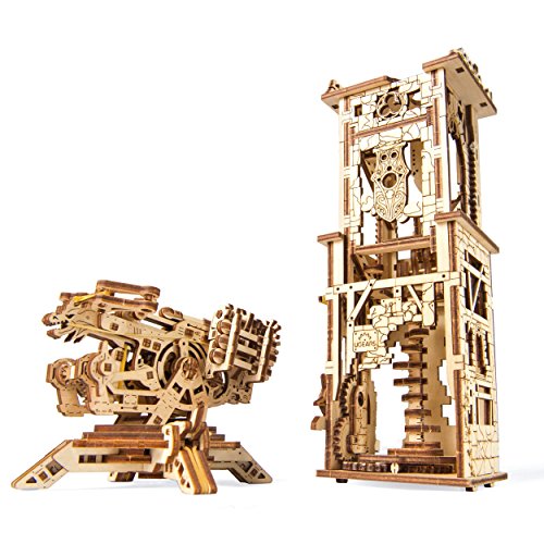 UGEARS Archballista-Tower Mechanical 3D Model, Wooden Brainteaser for Adults and Teens, Birthday Gift
