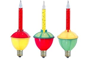Novelty Lights Traditional Christmas Bubble Light Replacement Pack - Indoor Light Replacement Set for Christmas, Holidays, and More - C7/E12 Candelabra Base 5 Watt Light (Red and Yellow, 3 Pack)