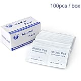 (100 pcs/Box) Hearing Aid Cleaning Wipes Disinfectant Towelettes Individually Packaged Alcohol Pads 70% Isopropyl Alcohol