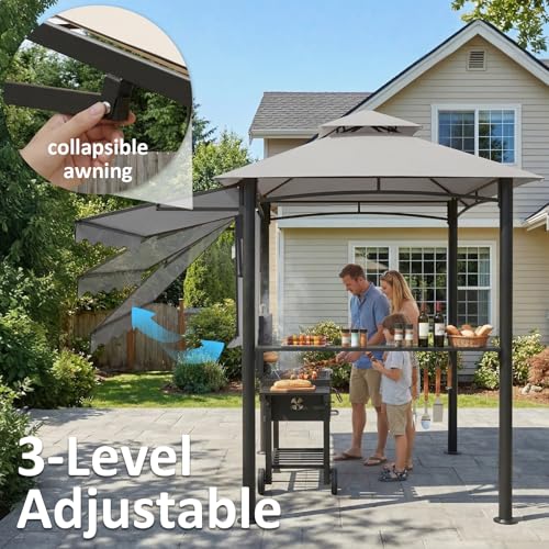 CHARMELEON G85 Grill Gazebo Review: 8x8 FT Grill Shelter with Awning & Shelves image 30