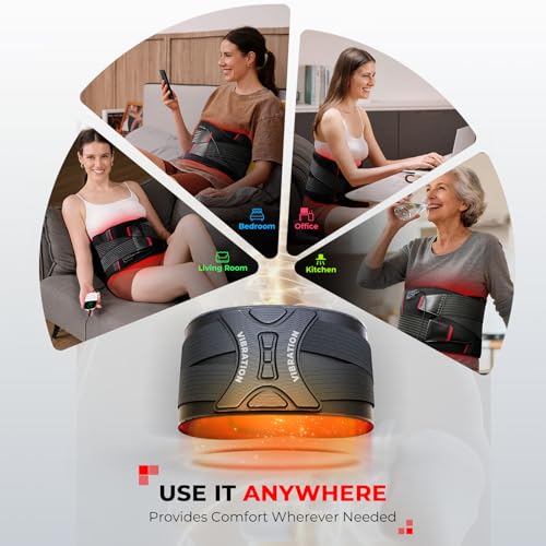 LTW Flagship Red Light Therapy Belt, 430 LEDs Infrared Red Light Therapy for Body, 660nm & 850nm Near Infrared Wrap with Vibration for Back Pain Relief, Waist, Belly, Shoulder (49.2" x 9.1" 430 LEDs)